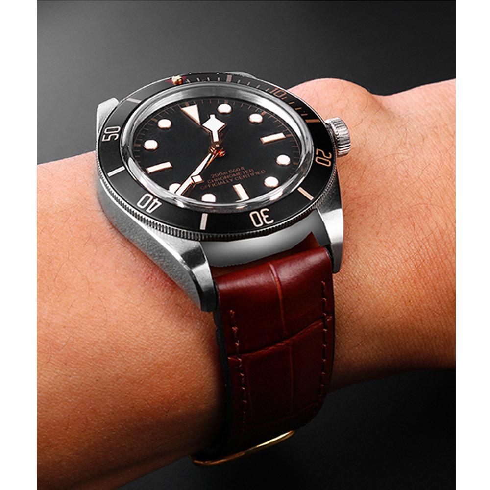 For IWC/Amani/seiko19mm 20mm 22mm Black Brown Genuine Leather Rubber Watch Strap Men Waterproof Silicone Cowhide Band Bracele