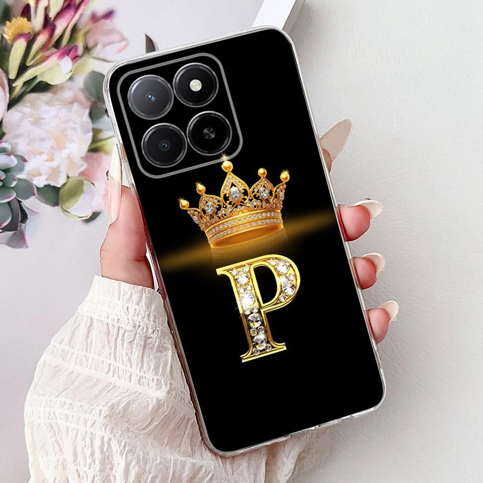 Clear For Honor X5b GFY-LX2 Case X5b Plus Fashion Luxury A-Z Letters Soft Back Cover For Honor X5b Plus Phone Case GFY-LX2P