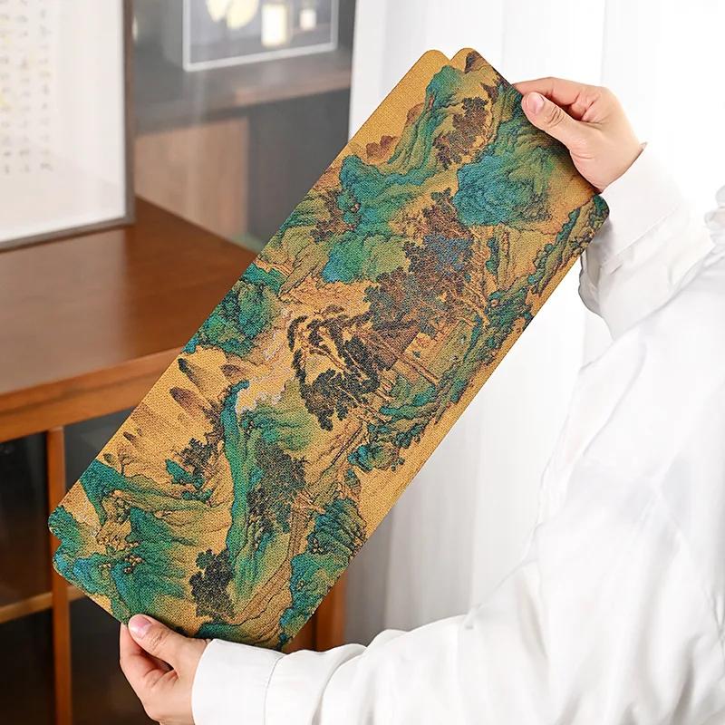 Double Sided Retro Tea Mat Waterproof Zen Dry Brewing Single Person Tea Towel Cloth Mat Table Flag Tea Ceremony Accessories