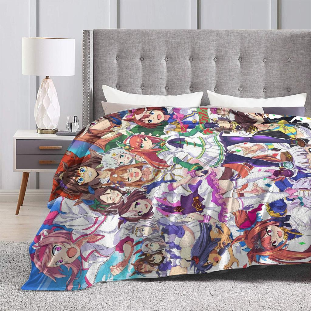 Uma Musume Pretty Derby Anime Blankets Super Warm Funny Plush Throw Blanket For Living Room Flannel Bedspread Bed Cover