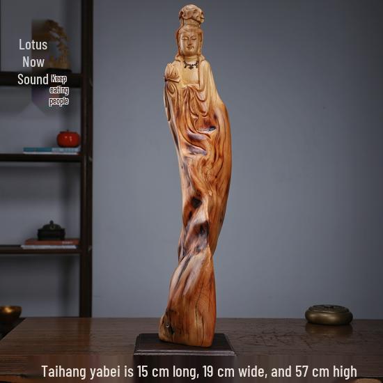 Intaglio Radice di Legno di Cipresso di Scogliera: Ornamento Daruma Maitreya Buddha in Legno Massello in Zafferano Dorato e Legno di Rosa Nanmu.