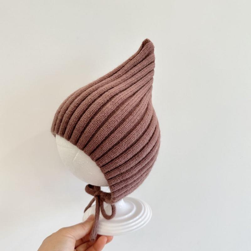 Super Stretch Pointed Hat Christmas Red Infant Elf Hat Autumn and Winter Month Age Boy and Girl Needles