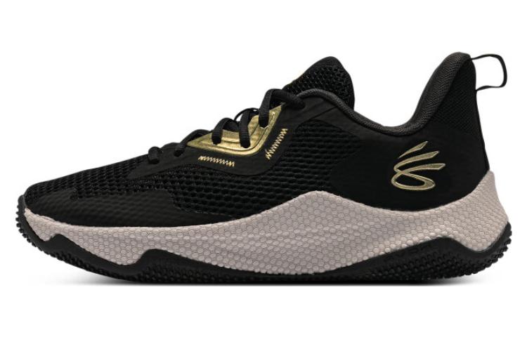 Under Armour Curry 3 Hovr Splash Black Metallic Gold 3026275-001 44.5