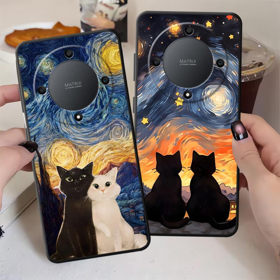 Coque pour Honor 70 90 8X 200 400 Lite Magic5Lite X5b X6 X9a X7 X8 Funda Coque de téléphone Chat Mignon Dessin Animé
