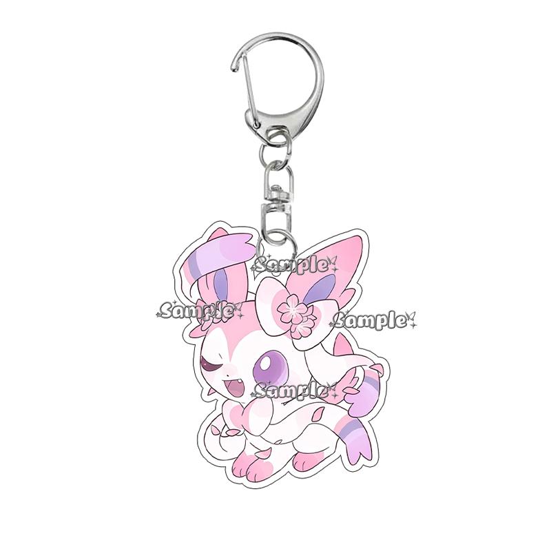 Anime Cartoon Umbreon Eevee Espeon Acrylic Keychain Key Chain Ring Backpack Charm Accessories Homemade Pendant Gift for Friends
