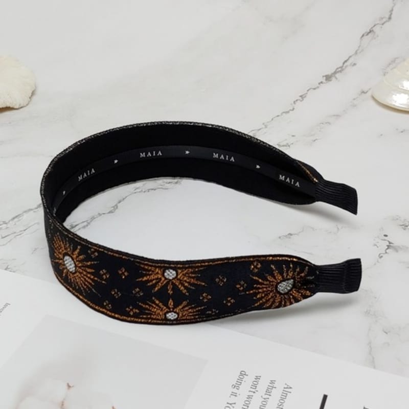 MAIA Retro Pearl Headband - Brown