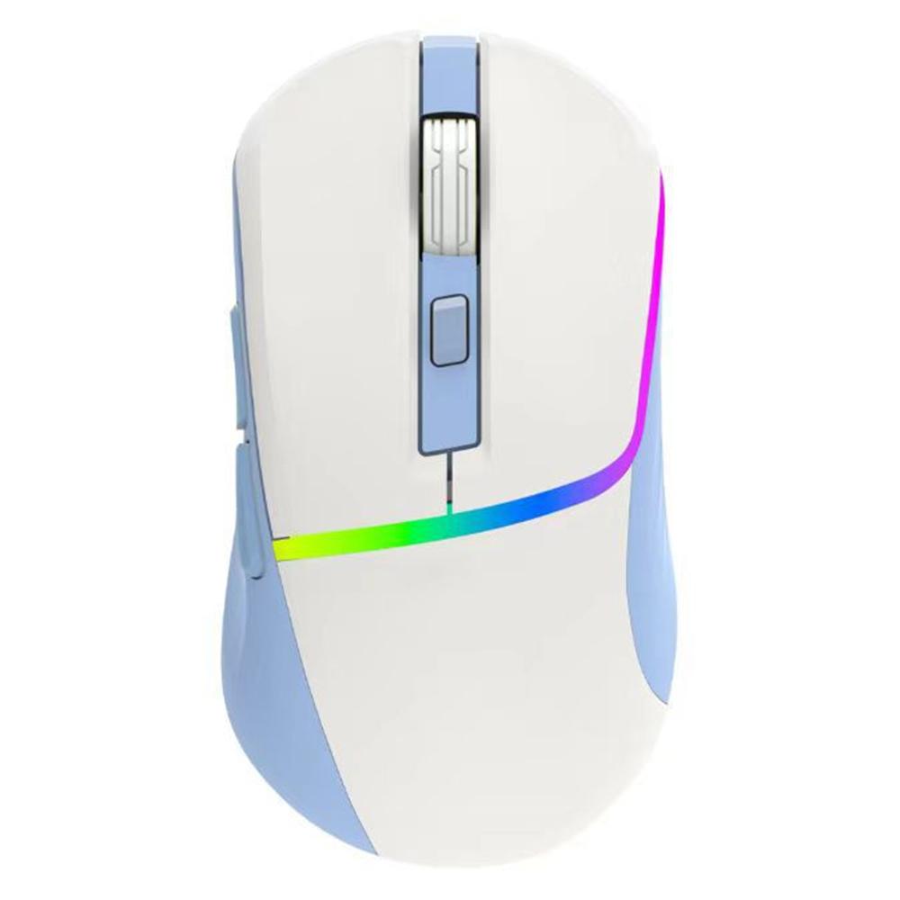 

Y-FRUITFUL M96 2.4G+Bluetooth+Type-C Cable Tri-Mode Mouse 6 DPI RGB Gaming Mouse (PAW3212 Chip) White