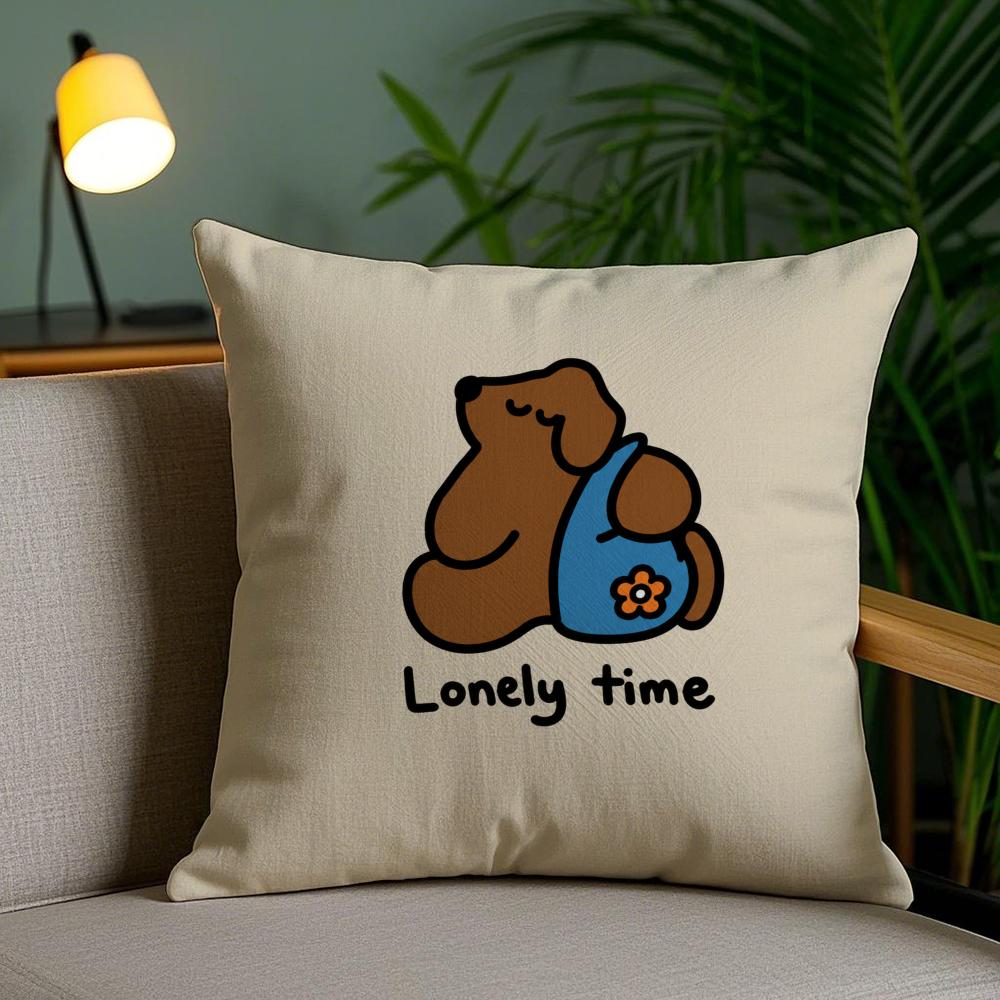 Cartoon Cute Creativity Cushion Cover Plush Fabric DoubleSided Printed Invisible Zipper Sofa Pillow Case Home Bedroom Decor