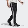 Adidas Solid Stripe Knit Joggers Men Bottoms Black BK7422