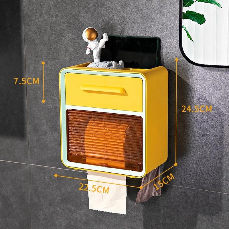 

WTEMPO Коробка для туалетной бумаги Коробка для туалетной присоски Без перфорации Настенная коробка для туалетной бумаги Полка для мелких предметов для унитаза 22.5*15*24.5cm оранжевый