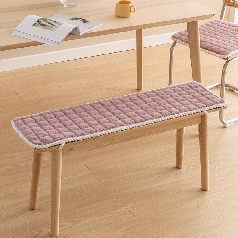 Winter Thicken Plush Long Bench Cushion Soft Chair Mat Seat Pad Rectangle Bench Cushion Cover Wood Sofa Card Seat Cushion