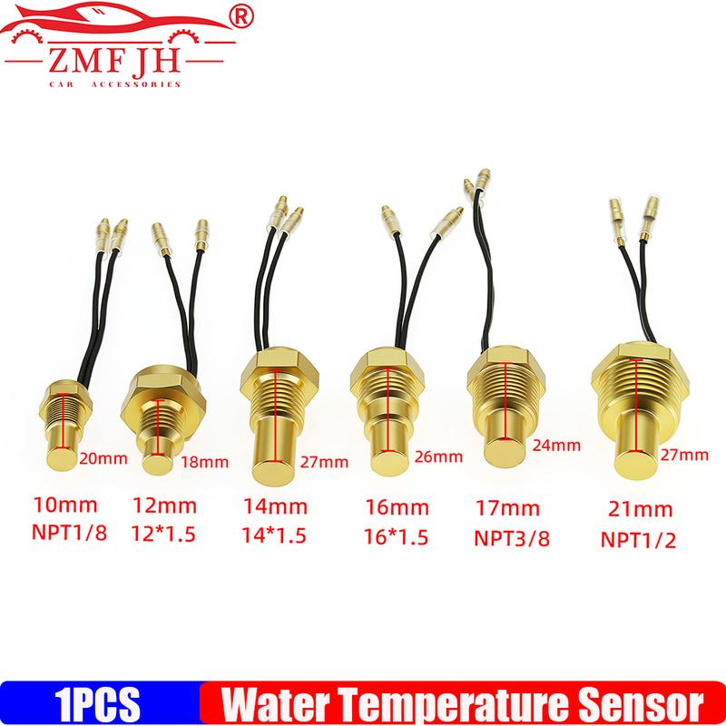 ZMFJH Water Temperature Sensor 1/8NPT 3/8NPT 1/2NPT M14X1.5 M12X1.5 Car Meter Temp Sensor 10MM 12MM 14MM 17MM 21MM Auto Sensor