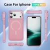 For iPhone 17 Pro Max Magnetic Case with Lens Kickstand Skin-Touch PC + TPU Phone Cover