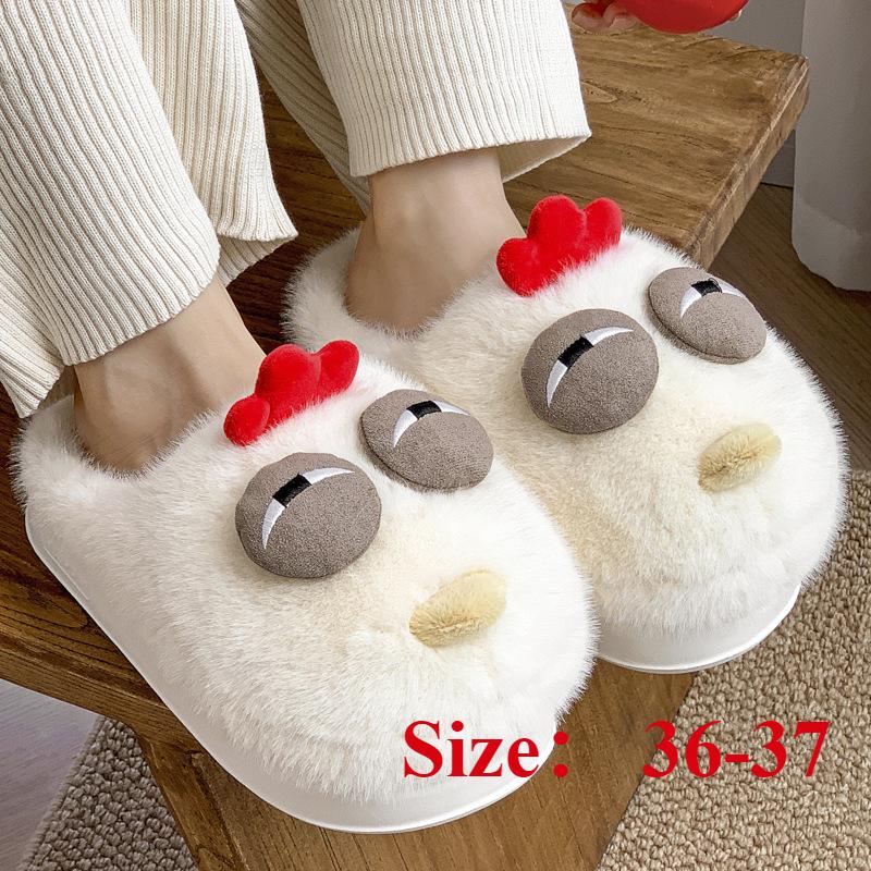 Jouets Peluches Forme Poulet Moche Poule Peluche Sac à Main Mignon Pendentif Poulet Porte-clés Poupée Sacoche Portefeuille pour Femmes Pantoufles Maison