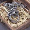 Stainless Steel Punk Ouroboros Snake Chain Pendant Necklace for Men Male Fashion Jewelry Gothic Style