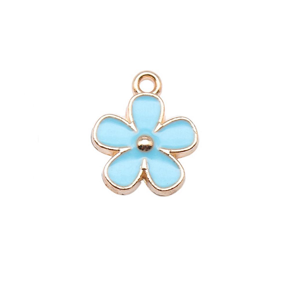 Enamel Charms Multi Color Flower Pendants For Floral Themed Jewelry