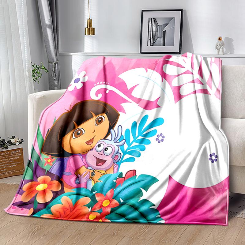 1pc Blanket D-Doras The Explorer1 Print Design, Lightweight Blanket for Sofa, Bed- Soft &Warm, Gift for All Seasons Like Christmas, Halloween