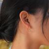 Women Trendy Gold Plated Copper Cubic Zirconia Row Huggies, Chic Rectangle Geometric CZ Stone Hoop Earrings