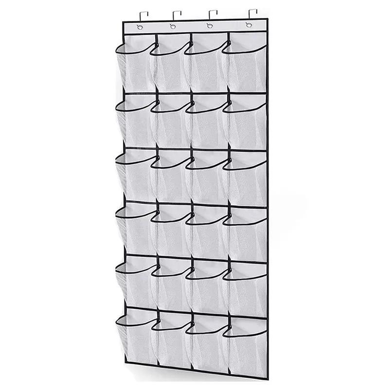 Wall Mount Door Hanging Shoe Organizer 24 Pocket Storage Rack For Sundries белый 1560₽