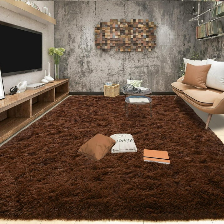 

Extra Large Area Rugs for Living Room Big Thick Plush Non-Skid Shag Carpet,Soft Shaggy Rugs for Bedroom Indoor Modern Home Decor 275x366cm кавовий