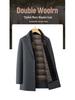 Men's Winter Wool Coat with Scarf Collar - Business Casual, Detachable Double-Sided Design, 90% Goose Down Liner
