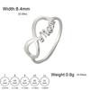 Letter Mom Ring Women's Stainless Steel Minimalist Finger Rings Jewelry Mother's Day Gift