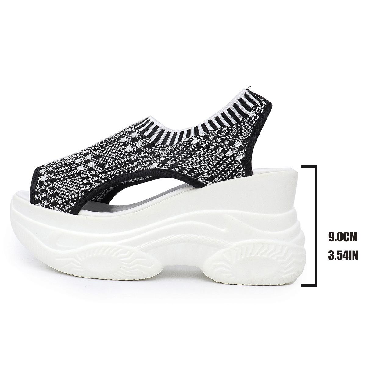 

Flying Woven Sports Sandals Breathable Large Size Foot Set Platform Muffin Roman Sandals Women S Summer 35
