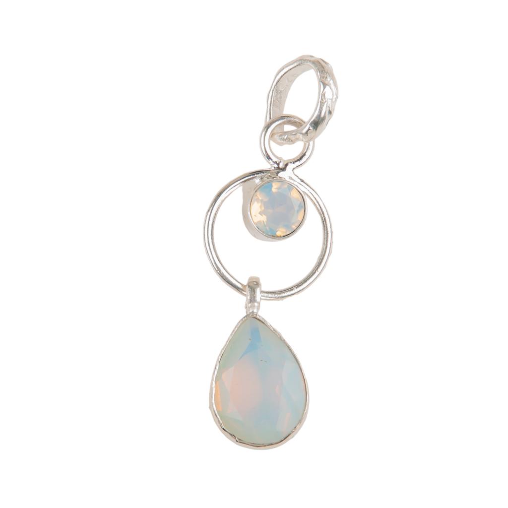 Milky Opal Gemstone 925 Sterling Silver Jewelry Handmade Pendant 1.80" For Wife PP-10-14