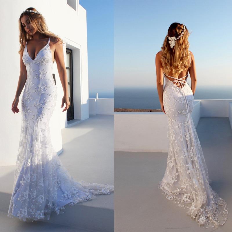 2 New, Dress Long Dress Sexy Collar White Suspender Dress Dress