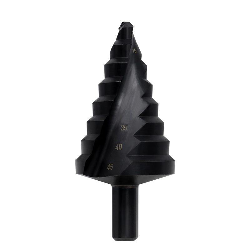 

Сверло спиральное ступенчатое азотированное 10-45 мм с треугольной ручкой 10-45mm triangular handle spiral groove step drill