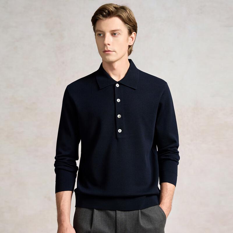 LUOZI Men's Premium Turn-Down Collar Wool Sweater