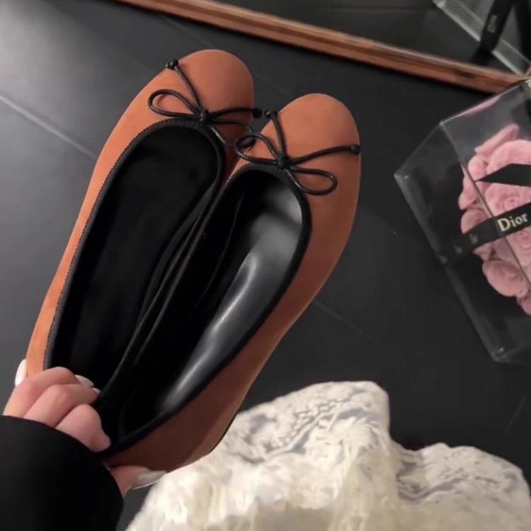 Sheepskin version~ French sexy matte leopard print flats 2025 small inner height increase one pedal shallow mouth single shoes