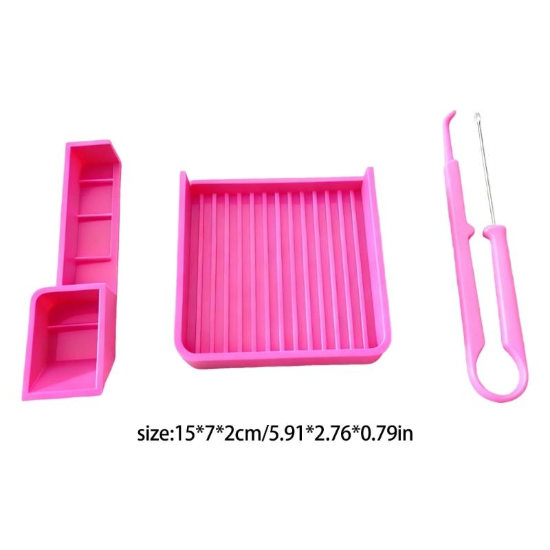 3er-Set Kalibrator für Perlenplatzierung mit Nadelwerkzeug und Tablett mit mehreren Fächern für präzise Bastelprojekte