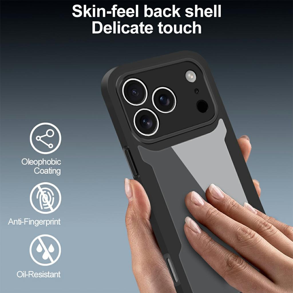 For iPhone 17 Pro Case Acrylic+TPU Clear Phone Cover with PET Screen Film