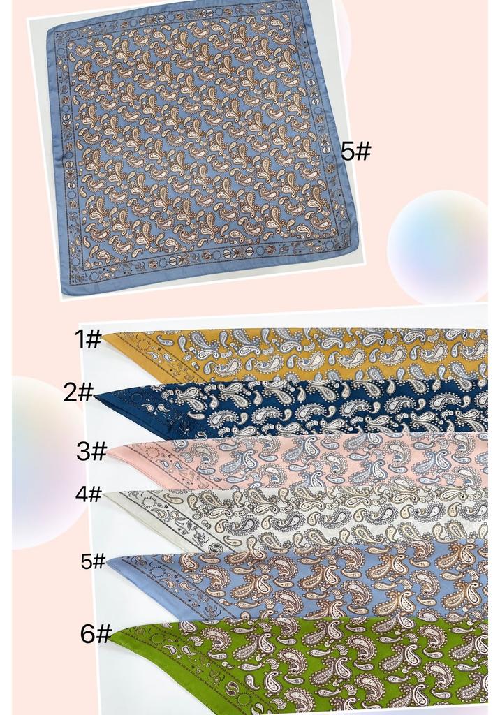 European and American silk scarves retro-printed paisley pattern 71 square scarf bag head versatile scarf