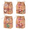 5/10pcs Merry Christmas Candy Box With Rop Kraft Paper House Santa Claus Cookie Gift Packaging Boxes 2024 New Year Party Decor