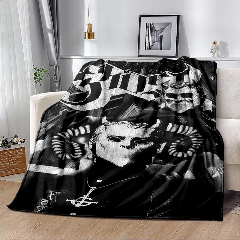29 Stil Ghost Band Papa Emeritus Heavy Metal Dunkel Weiche Plüschdecke, Flanell Überwurfdecke für Wohnzimmer Schlafzimmer Bett Sofa