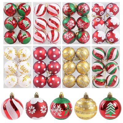 6Pcs/box 6cm Christmas Ball Ornaments Xmas Tree Hanging Pendant Christmas Decorations for Home Navidad Natal New Year Gift