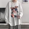 Sweat à capuche imprimé décontracté ample pour homme, haut à manches longues et col rond pour le printemps et l'automne