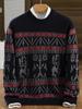 Herrkashmirtröja i Xiao Zhan-stil: Tjock Fair Isle-stickning, Lös passform för höst/vinter