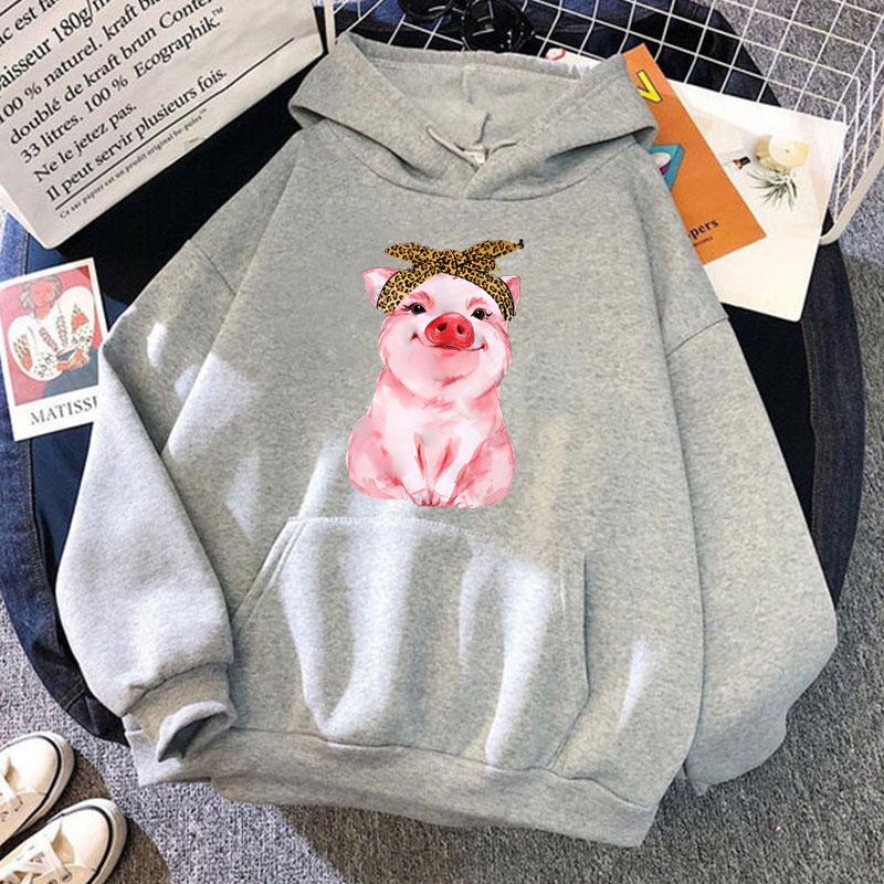 Mode Unisex Hoodies Schwein Gedruckt Kapuze Sitzshirts Streetwear Casual Pullover Tops (Versand in 48 Stunden)