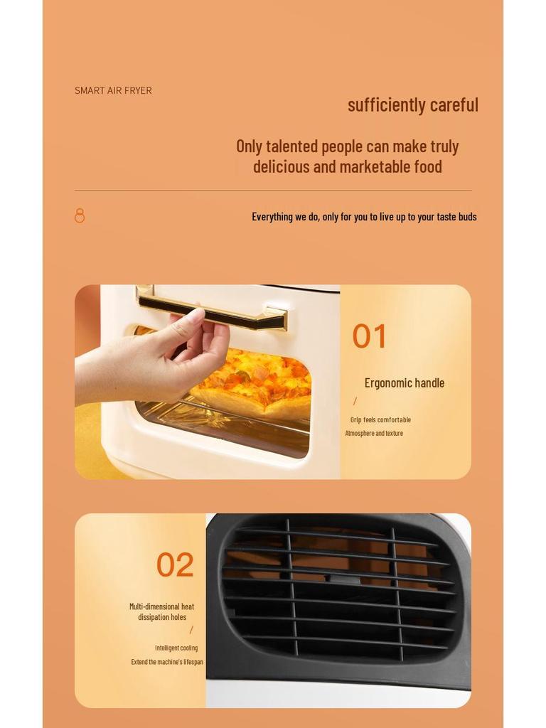 Australian Standard 15L Smart Visual Air Fryer for Home Use