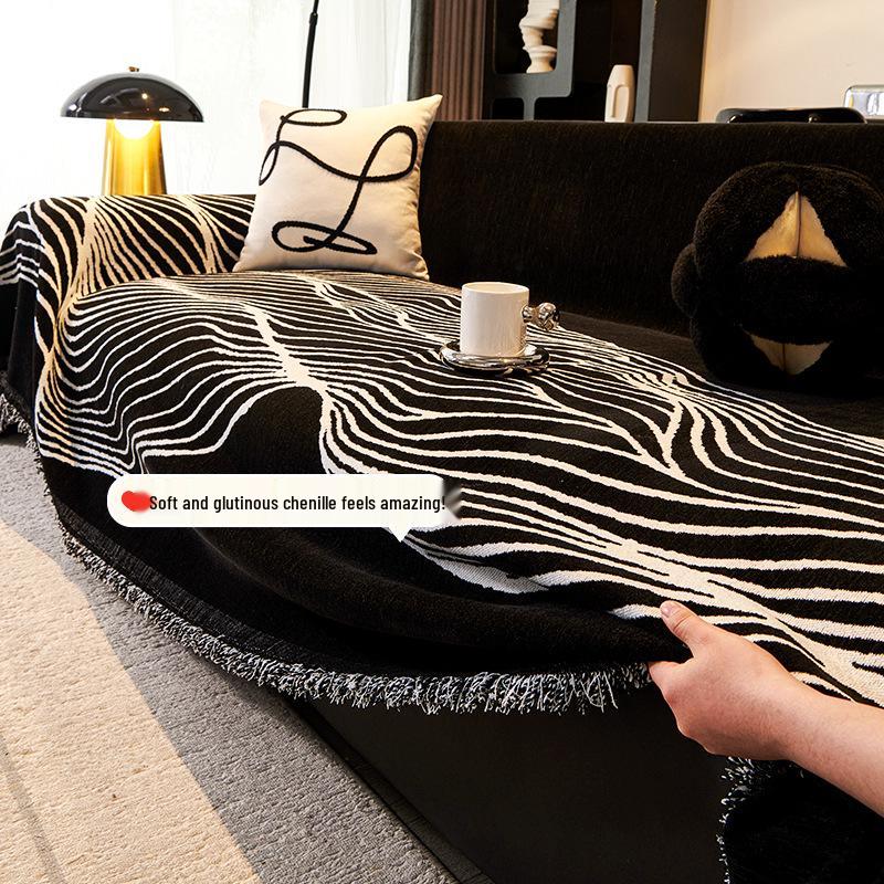 Chenille Sofabezug im Retro-Stil - Maschinenwaschbar, Rutschfest, Kratzfest, Einteiliger Überwurf.