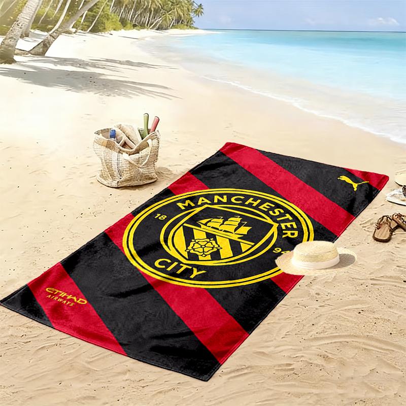 Manchester United Manchester City Beach Towel, Lightweight Beach Towel, Tropical Style, Ideal Holiday Gift For Family