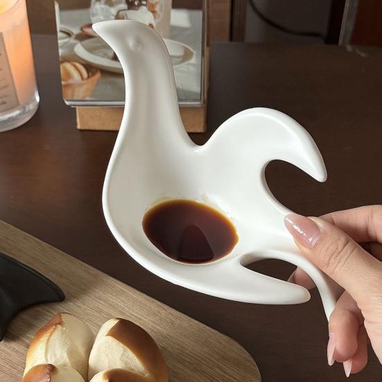 Keramik Soßenschale Kreative Süße Taube Gewürzschale Cartoon Dip-Schälchen Teller Snackteller Küchenzubehör