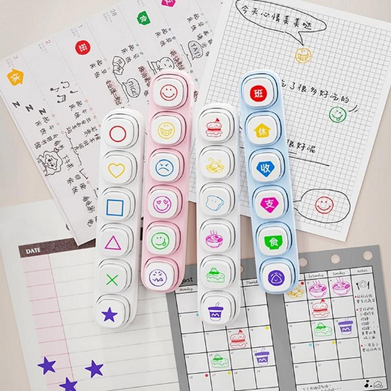 1 Set Kawaii Stamps Stationery For Journal Planner Arts Diy Crafts Album Scrapbooking Decorative Stamps Accessories