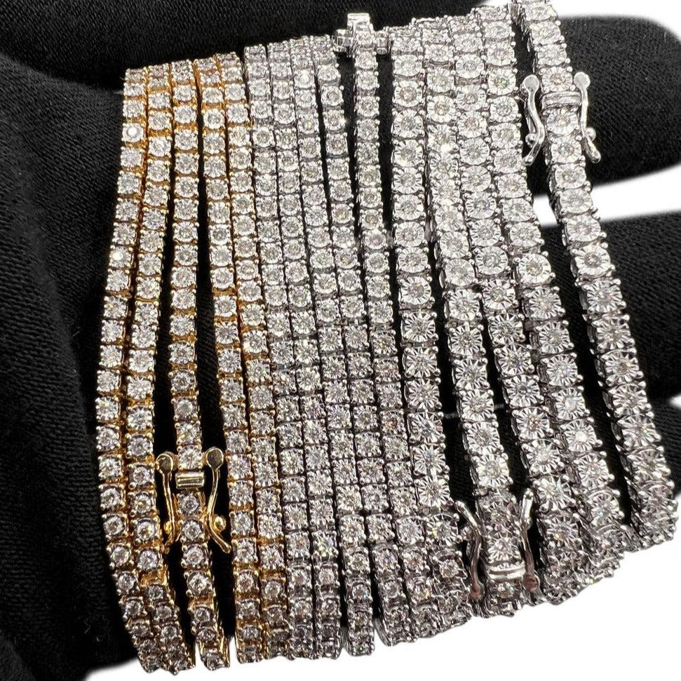 Luster Design Lab Grown Diamond Tennis Chain Necklace Bracelet CVD IGI Certified Vvs Iced Out 925 Silver Diamond Chain