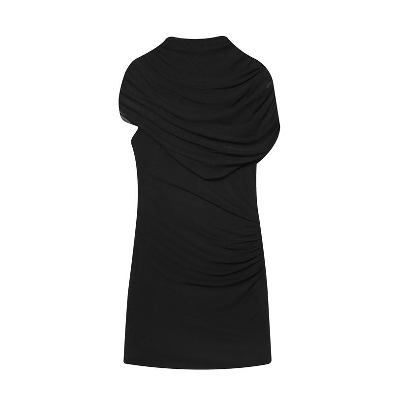 European Style Autumn 2025 Layered Pleated Short Dress