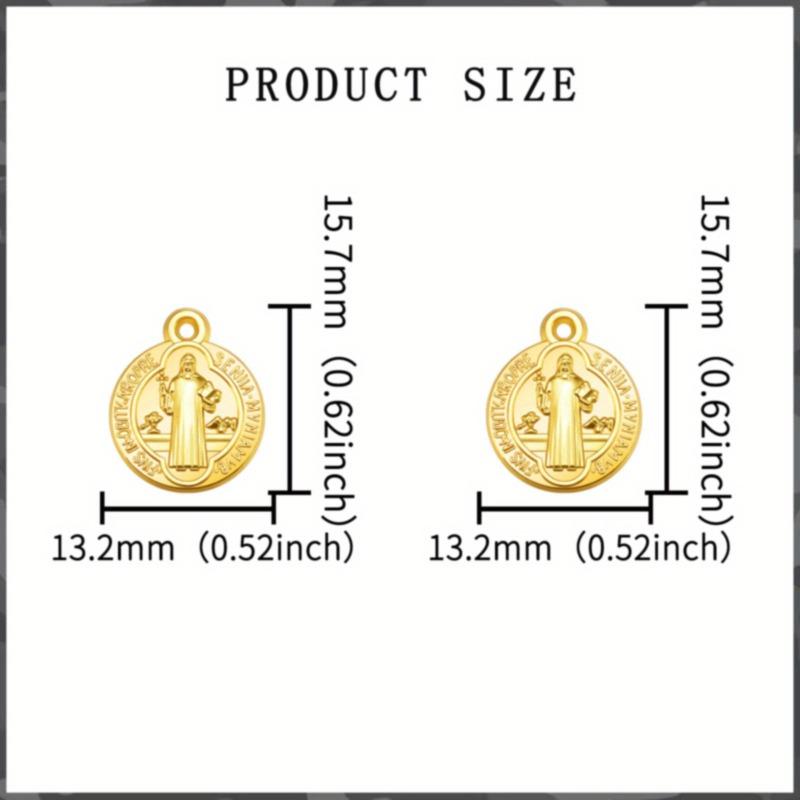10 Piezas Medallas de San Benito Dijes Metal de Aleación San Benito Protección Desde DIY Joyería para Mujeres Hombres Fabricación de Regalos Llavero Colgante