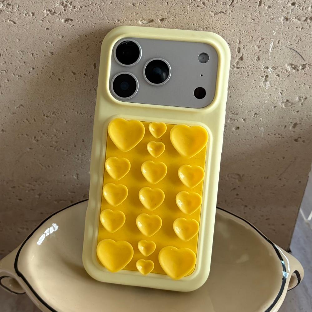 Süßes Herz 3D Saugnapf Süßigkeit Silikon Hülle für Für Iphone 17 Pro 16 Pro Max Starke Haftfunktion Stoßfest Weiche Abdeckung